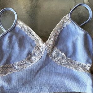 baby blue cami lace shirt